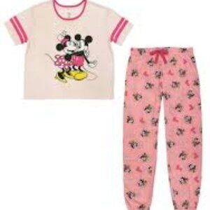 NEW - Disney Minnie and Mickey Pajama Set - S